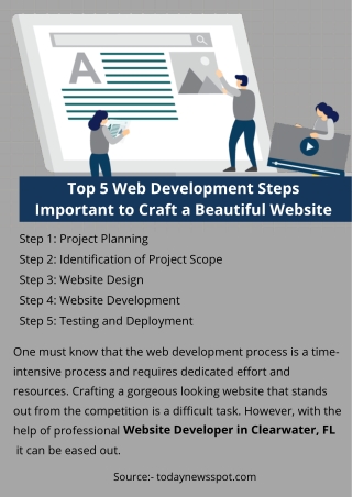 Top 5 Web Development Steps Important to Craft a Beautiful Website