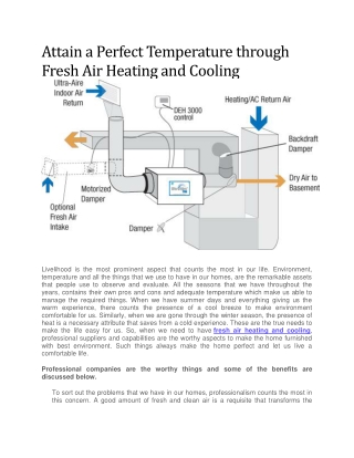 Attain a Perfect Temperature through Fresh Air Heating and Cooling