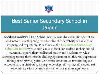 Best Senior Secondary School in Jaipur