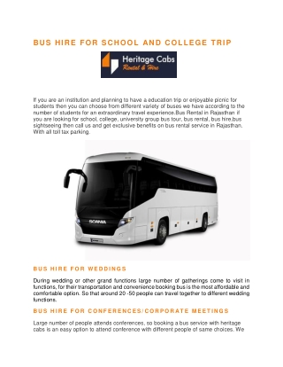 Bus Hire Jaipur