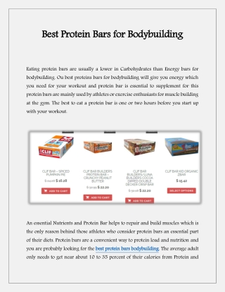 best protein bars bodybuilding