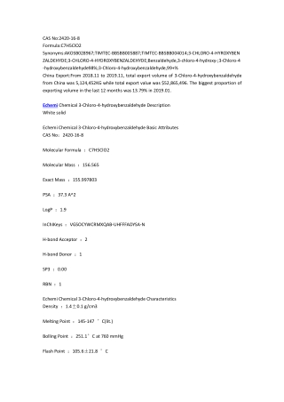 Echemi Chemical 3-Chloro-4-hydroxybenzaldehyde Description