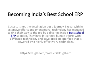 Becoming India’s Best School ERP