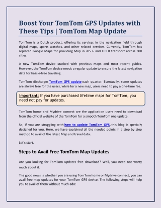 Best Way to Download TomTom GPS Maps | TomTom Update