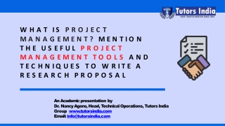 What is project management? Tools and Techniques to Write a Research Proposal- Tutors India