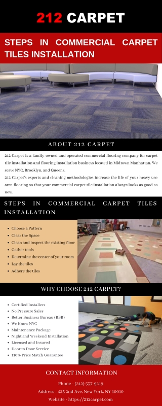 Steps in Commercial Carpet Tiles Installation