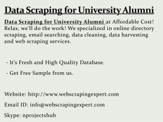 Data Scraping for University Alumni