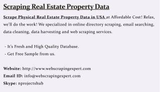 Scrape Physical Real Estate Property Data in USA