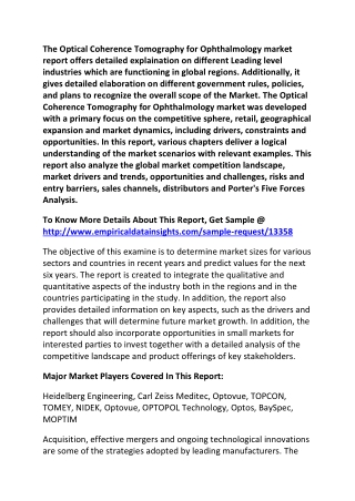 Optical Coherence Tomography for Ophthalmology Market: Intelligence Study on Transformation 2026