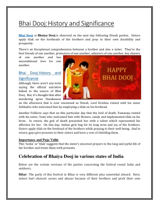 Bhai Dooj: History and Significance