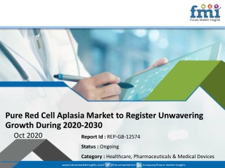 Pure Red Cell Aplasia Market to Register Unwavering Growth During 2020-2030