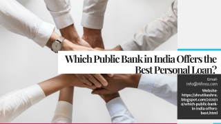 Which Public Bank in India Offers the Best Personal Loan?