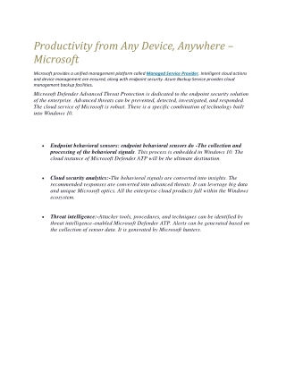 Productivity from Any Device, Anywhere – Microsoft