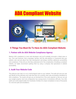 ADA Compliant Website