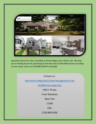 Homes for Sale in Bronx NY