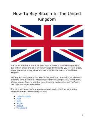 Title: How To Buy Bitcoin In The United Kingdom (Revised And Updated)