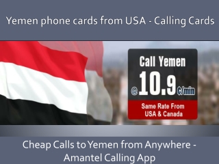 How to Make Cheap Calling to Yemen – Phone Cards from USA with Amantel