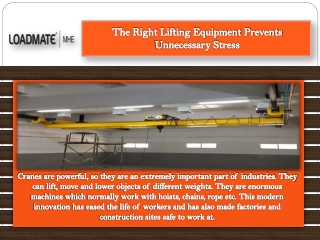 Lifting Equipment Prevents Unnecessary Stress