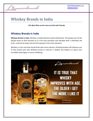 Whiskey Brands in India