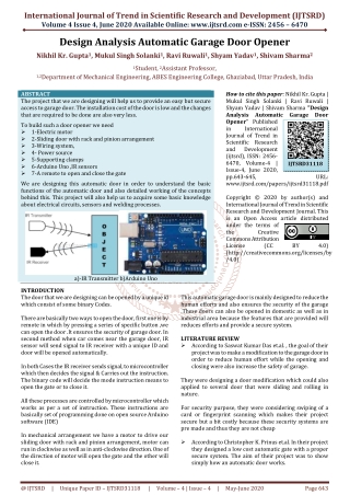 Design Analysis Automatic Garage Door Opener