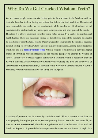 Why Do We Get Cracked Wisdom Teeth?
