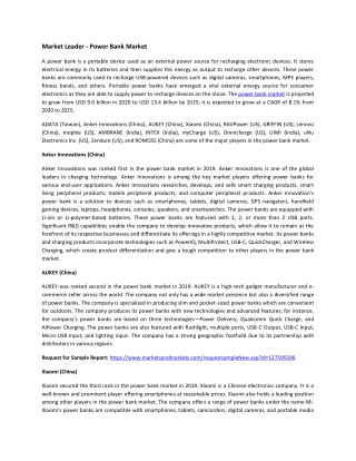 Power Bank Market by Capacity, Units of USB Port, Indicator, Battery Type, Price Range, Application  | COVID-19 Impact A