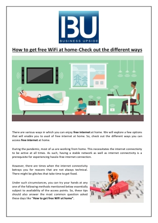 How to get free WiFi at home-Check out the different ways