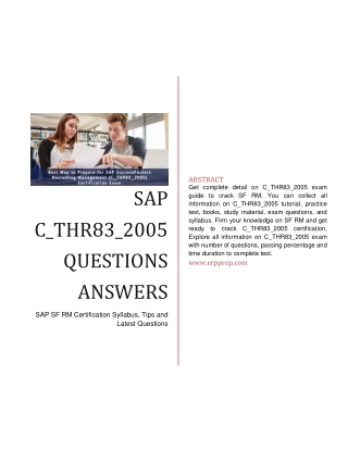 SAP SF RM C_THR83_2005 Questions Answers [PDF]