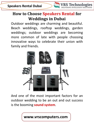 How to Choose Speakers Rental for Weddings in Dubai