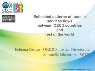 Estimated patterns of trade in services flows between OECD countries and rest of the world