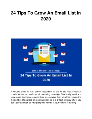 24 Tips To Grow An Email List In 2020