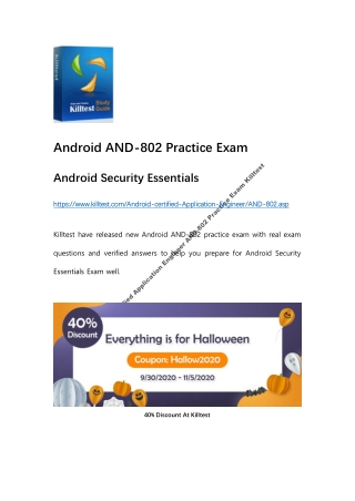 Android Certified Application Engineer AND-802 Practice Exam Killtest