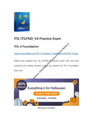 ITIL 4 Foundation ITILFND_V4 Practice Exam Killtest