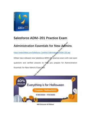 Salesforce Certified Administrator ADM-201 Practice Exam Killtest