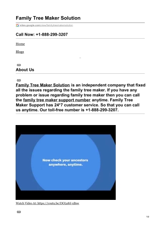 Family Tree Maker Solution | Google Site