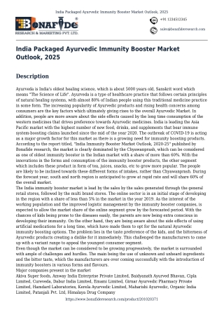 India Packaged Ayurvedic Immunity Booster Market Outlook, 2025