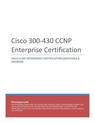 Cisco 300-430 CCNP Enterprise Certification Questions & Answers