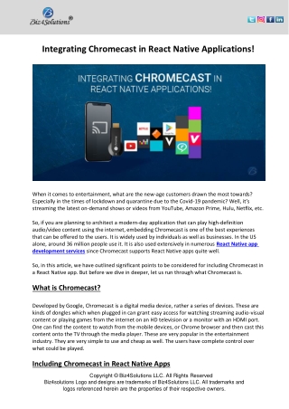Integrating Chromecast in React Native Applications!