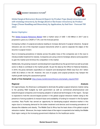 Surgical Retractors Market Research Report – Global Forecast till 2023