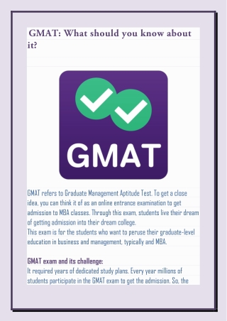 GMAT: What should you know about it?