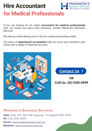 Hire Accountant for Medical Professionals