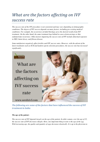 What are the factors affecting on IVF success rate