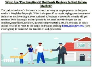 What Are The Benefits Of Boldleads Reviews In Real Estate Market?