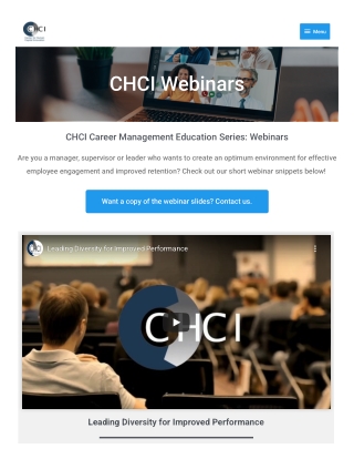 Best Webinars by CHCI