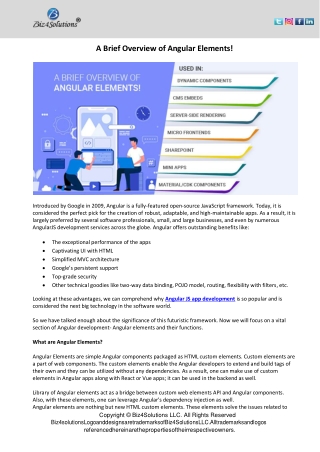 Angular elements a mini-guide to get started for angular js app development