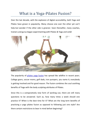 What is a Yoga-Pilates Fusion?