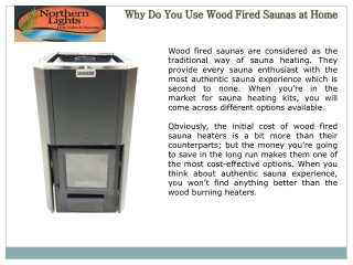 Why Do You Use Wood Fired Saunas at Home?