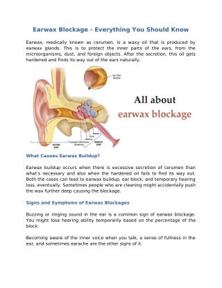 Earwax Blockage - Everything You Should Know