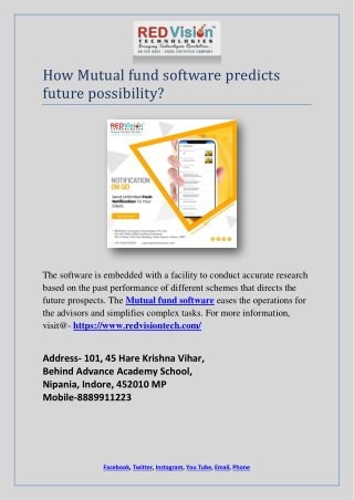 How Mutual fund software predicts future possibility?