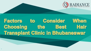 Factors to Consider When Choosing the Best Hair Transplant Clinic in Bhubaneswar